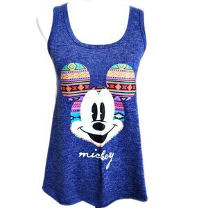 Disney heather navy blue tank top w/ Mickey Mouse design,  M